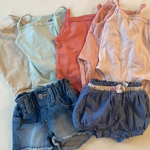 girls summer bundle 3-6 months 7 pieces Gap, Tommy Bahama, HnM organic cotton - Picture 2 of 9